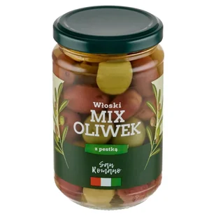 San Romano Włoski mix oliwek z pestką 300 g - Warzywa w marynacie - miniaturka - grafika 1