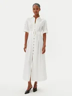 Sukienki - Fracomina Sukienka koszulowa FR25SD3006W52001 Biały Regular Fit - miniaturka - grafika 1