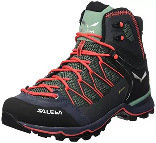 Buty trekkingowe damskie - Salewa Damskie buty trekkingowe Ws Mountain Trainer Lite Mid Gore-tex, zielony - Feld Green Fluo Coral - 43 EU - grafika 1