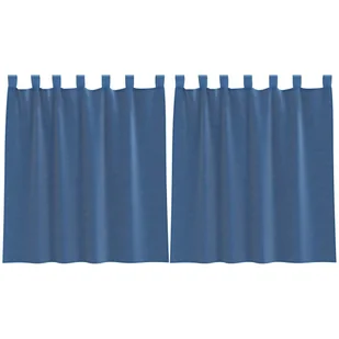 vidaXL Zasłony woalowe z pętelkami 2 szt. Royal Blue 140x140 cm - Zasłony - miniaturka - grafika 1