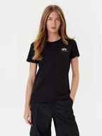 Koszulki i topy damskie - Alpha Industries T-Shirt Basic T Small Logo 196054 Czarny Regular Fit - miniaturka - grafika 1