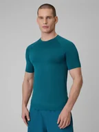 Koszulki sportowe męskie - 4F Koszulka treningowa slim bezszwowa męska - granatowa S/M - miniaturka - grafika 1