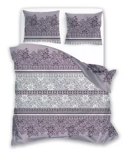 Faro, Pościel satyna bawełniana, 160x200+2x70x80 cm, Pure Sateen, Fioletowe kwiaty - Pościel - miniaturka - grafika 1