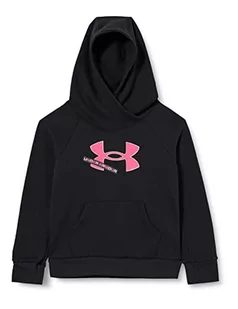 Under Armour Dziewczęcy Rival polar logo bluza z kapturem rozgrzewka top, Czarny (001)/Cerise, XS - Bluzy damskie - miniaturka - grafika 1