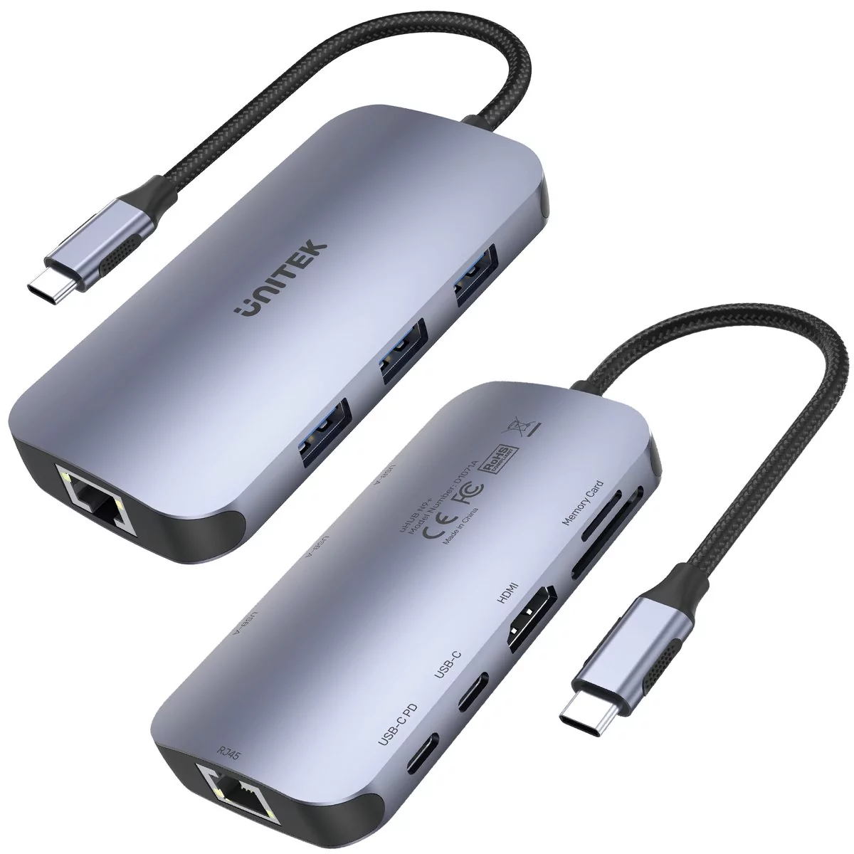 Unitek HUB USB-C N9+, USB-C, HDMI, PD 100W, SD D1071A