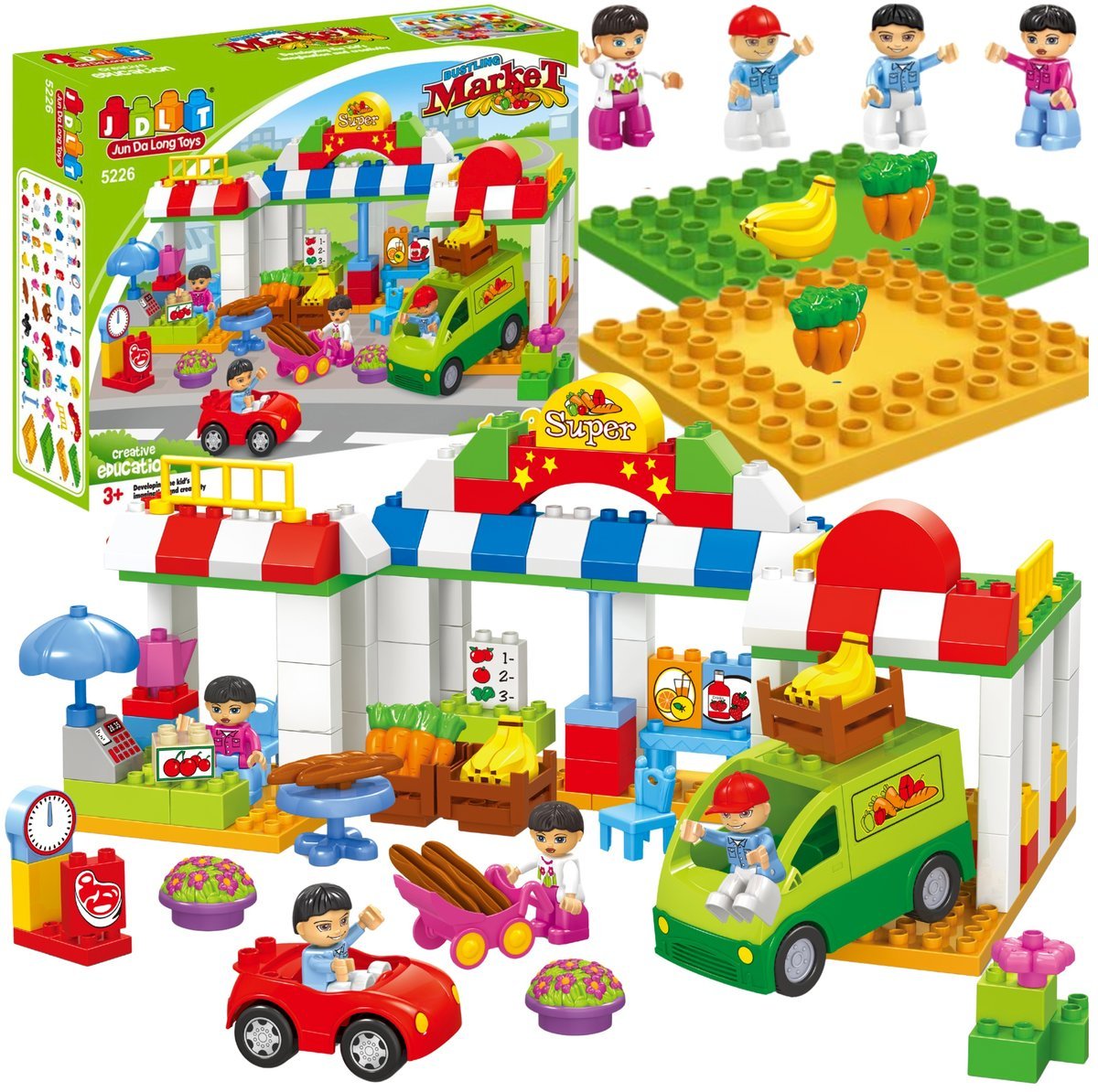 KLOCKI KONSTRUKCYJNE ZESTAW SUPER MARKET SKLEP 138 EL DLA DZIECI NA PREZENT