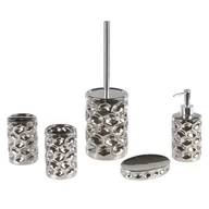 Akcesoria łazienkowe - Beliani 5-częściowy Zestaw Akcesoriów Łazienkowych Srebrny Tirua - miniaturka - grafika 1