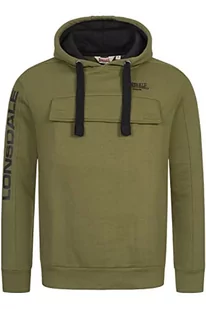 Lonsdale Męska bluza z kapturem, normalny krój, oliwkowa/czarna, S, zielony, S - Bluzy męskie - miniaturka - grafika 1