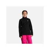Bluzy narciarskie - Polar narciarski dla dzieci Rossignol Girl 1/2 Zip Fleece czarny - miniaturka - grafika 1