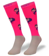 Skarpetki damskie - Skarpety jeździeckie SPJMW, różowe w jednorożce, 35/38 - miniaturka - grafika 1