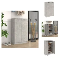 Szafki na buty - vidaXL Szafka na buty betonowa szara 59x35x100 cm materiał drewnopochodny - Półki i szafki na buty - miniaturka - grafika 1