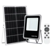 Lampy ogrodowe - Solarna lampa ogrodowa Bares SLR-73142-100W Italux LED 100W 4000K IP65 szary - miniaturka - grafika 1