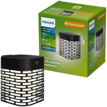 Lampa Solarna Ogrodowa Led Kinkiet Zewnętrzny Czujnik Ruchu Philips Hara