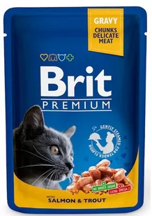 Brit Premium Cat Pouches with Salmon & Trout 24x100g - Mokra karma dla kotów - miniaturka - grafika 1