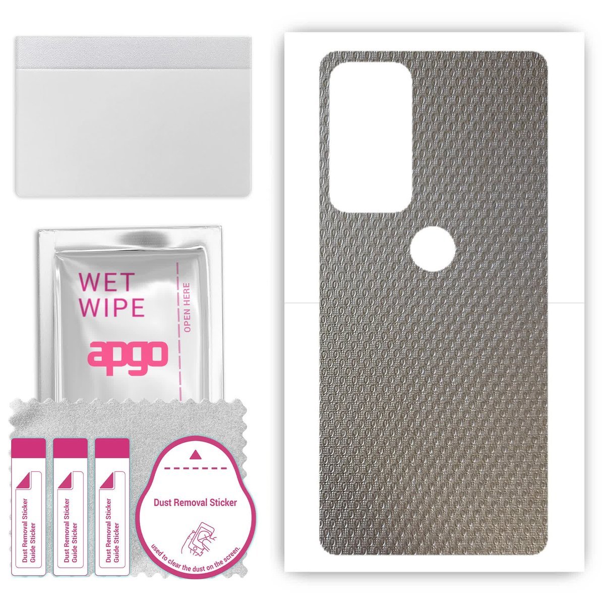 Folia naklejka skórka strukturalna na TYŁ do Motorola Edge 20 - Aluminium krople - apgo SKINS