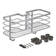 Półki łazienkowe - Samoprzylepna stalowa półka łazienkowa w kolorze srebra Luxy – Metaltex - miniaturka - grafika 1