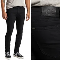 Spodnie męskie - Lee MALONE SKINNY Black elastyczne czarne spodnie jeansowe rurki W28 L30 - miniaturka - grafika 1