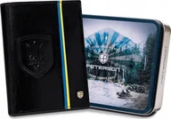 Portfele - Peterson Portfel skórzany Peterson [DH] PTN 317-P-UP UA-BLAC czarny - miniaturka - grafika 1