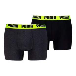 Puma Bokserki Męskie Majtki Boxer 2P Czarne/Grafitowe R.M - Majtki męskie - miniaturka - grafika 1