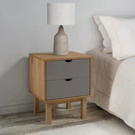 Szafki nocne - vidaXL Szafka nocna OTTA Brown&Grey 46x39,5x57 cm z litego drewna sosnowego - Szafka nocna - Szafki nocne - Szafa - Szafka nocna - miniaturka - grafika 1