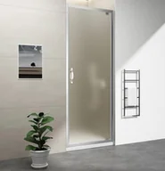 Ścianki i drzwi prysznicowe - GELCO Drzwi prysznicowe uchylne SIGMA SIMPLY 80x190 chrom szkło matowe BRICK z powłoką Coated Glass GS3888F - miniaturka - grafika 1