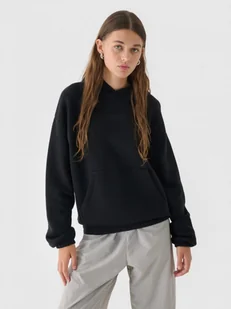 Damska bluza dresowa nierozpinana z kapturem Outhorn OTHWAW24TSWSF1919 - czarna - Bluzy damskie - miniaturka - grafika 1