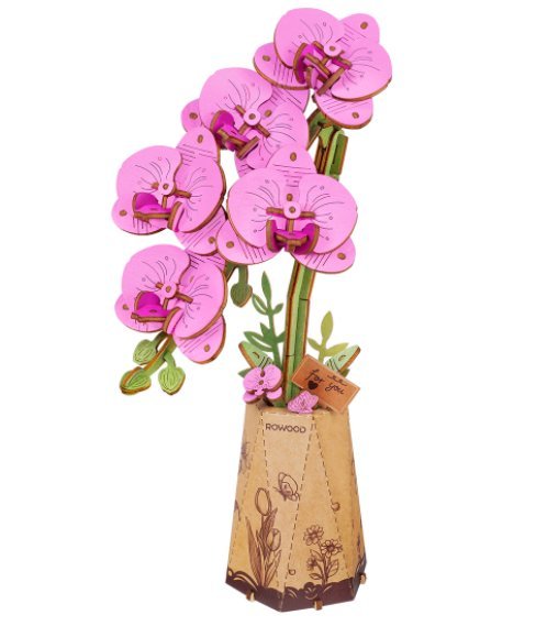 Drewniany kwiat DIY orchidea