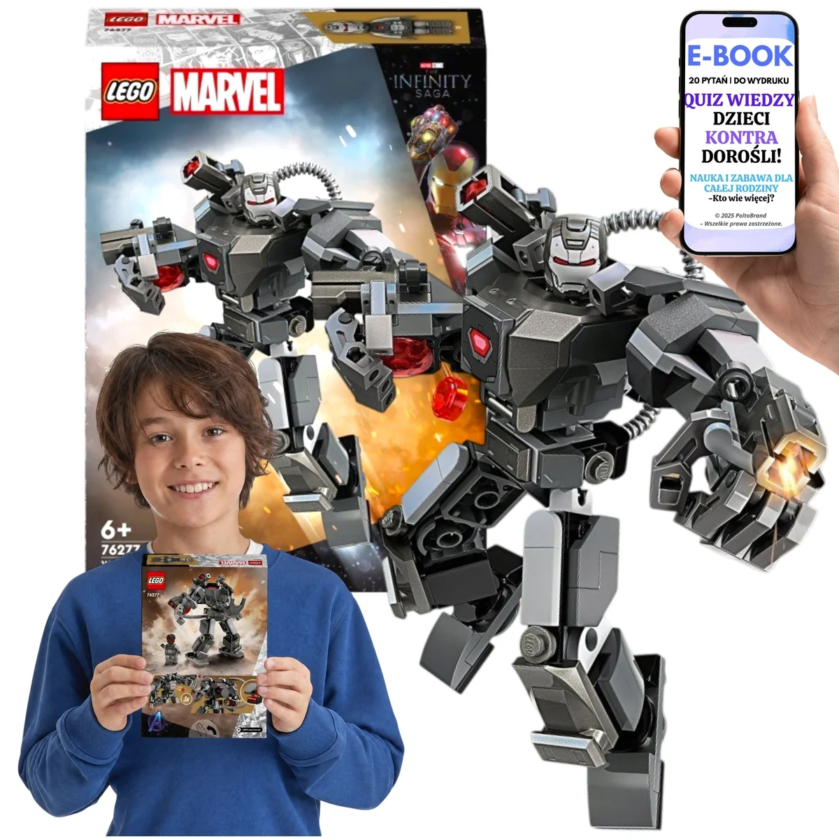 LEGO SUPER HEROES Mechaniczna zbroja War Machine Na Mikołajki i Boże Narodzenie 76277 Dla Chłopca • Avengers