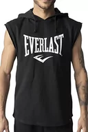 Bluzy męskie - Męska bluza z kapturem bez rękawów Everlast Meadown, czarna, L - miniaturka - grafika 1