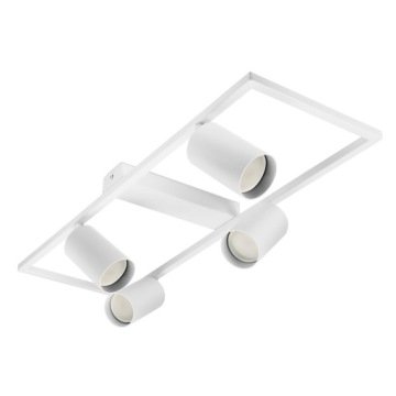 Lampa Sufitowa Natynkowa 4xGU10 Led Spot Biała Ruchoma Reflektor Ramka