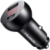 Ładowarki do telefonów - Ładowarka samochodowa Mcdodo Q3.0 Quick Charge USB 3.0 2x USB Type-C 30W 5A z wyświetlaczem LED kompatybilna ze smartfonami i tabletami Czarny - miniaturka - grafika 1