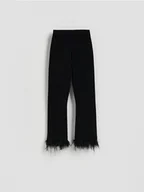 Moda i Uroda OUTLET - Reserved - Spodnie z piórami - czarny - miniaturka - grafika 1