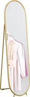 Lustra - HOMCOM Pełnowymiarowe lustro, lustro ścienne 160 x 40 cm ze stojakiem, metalowa rama, owalne lustro stojące do salonu, sypialni, złote - miniaturka - grafika 1