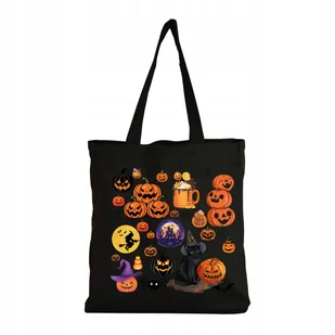 Eko Torba na ramię Zakupy Shopper Torebka Bawełniana Dynia Halloween #4 - Torby i wózki na zakupy - miniaturka - grafika 1