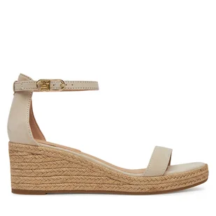 Espadryle Tommy Hilfiger Suede Ankle Mid Wedge Espadrille FW0FW08479 Beżowy - Espadryle damskie - miniaturka - grafika 1
