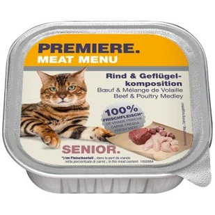 PREMIERE Meat Menu Senior Wołowina, drób 16 x 100 g - Mokra karma dla kotów - miniaturka - grafika 1