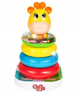 PIRAMIDKA z kółek SENSORYCZNA GRZECHOTKA ŻYRAFKA Kolorowa Układanka +6m - Zabawki sensoryczne PIRAMIDKA z kółek SENSORYCZNA GRZECHOTKA ŻYRAFKA Kolorowa Układanka +6m - Zabawki sensoryczne - miniaturka - grafika 1