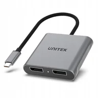 Pozostałe akcesoria do telefonów - Unitek Adapter USB-C na 2x port DP 1.4 8K 60Hz - miniaturka - grafika 1