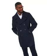 Płaszcze męskie - Joe Browns Męski płaszcz Premium w jodełkę z mieszanki wełny grochu, granatowy, rozmiar L, granatowy, L - miniaturka - grafika 1