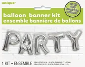 Balony i akcesoria - Balonowy baner Party srebrny - 2,74 m - 1 kpl - miniaturka - grafika 1