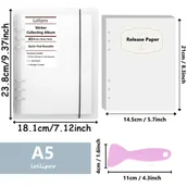 Inne - TEMU Książka naklejek wielokrotnego użytku A6/A5 z twardej skorupy PP, matowej białej, zaprojektowana do kolekcjonowania naklejek DIY, zawiera 40 - miniaturka - grafika 1