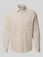 Koszule męskie - Koszula sztruksowa o kroju regular fit z kieszenią na piersi - miniaturka - grafika 1