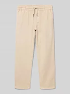 Spodnie i spodenki dla chłopców - Spodnie materiałowe z elastycznym pasem i kieszeniami z tyłu - miniaturka - grafika 1