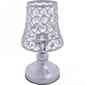 Świeczniki - Świecznik Srebrny Z Kryształkami Lampka 23Cm/11Cm - miniaturka - grafika 1