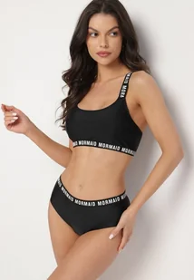 Czarne Bikini Sportowa Góra i Majtki Typu Figi z Napisami Nevianea - Stroje kąpielowe - miniaturka - grafika 1
