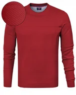 Swetry męskie - Elegancki SWETER Męski Klasyczny CZERWONY Bawełniany XL Pako Jeans - miniaturka - grafika 1