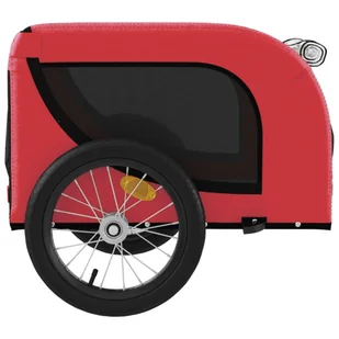 Przyczepka rowerowa dla psa, czerwono-czarna, tkanina i żelazo Lumarko! - Sprzęt podróżny i transportery dla psów - miniaturka - grafika 5