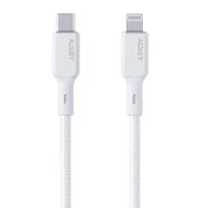 Ładowarki do telefonów - Kabel Aukey CB-NCL2 USB-C do Lightning 1.8m (biały) - miniaturka - grafika 1