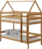 Łóżka dla dzieci i młodzieży - Elior Podwójne łóżko dziecięce z materacami, olcha - Zuzu 3X 190x90 cm - miniaturka - grafika 1