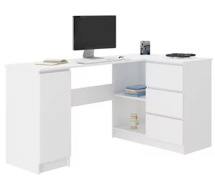 Meble Biurko narożne komputer 3sz 155cm Białe N12 - Biurka dla dzieci - miniaturka - grafika 1